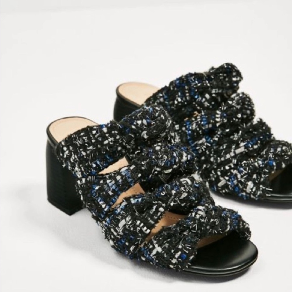 Zara Tweed Block Heels